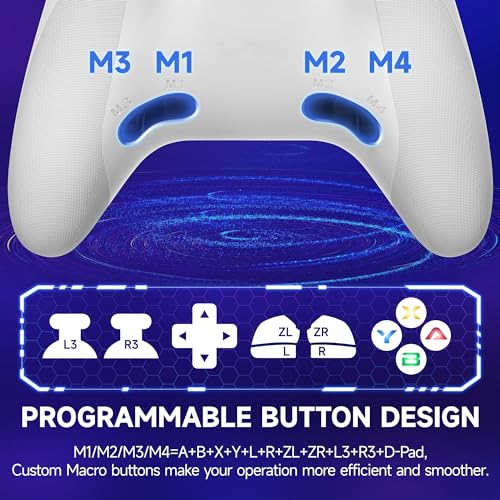 EasySMX Wireless Switch Pro Controller - Compatible with Nitendo Switch/OLED/Lite, Switch Controllers with 9 Colors LED Lights, Wake Up, Turbo, Vibration, Motion Control