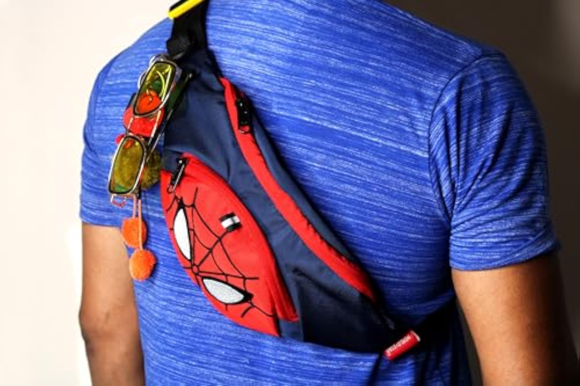 Blue PU Polyester Fabric Waist Pack, Travel Handy Pouch