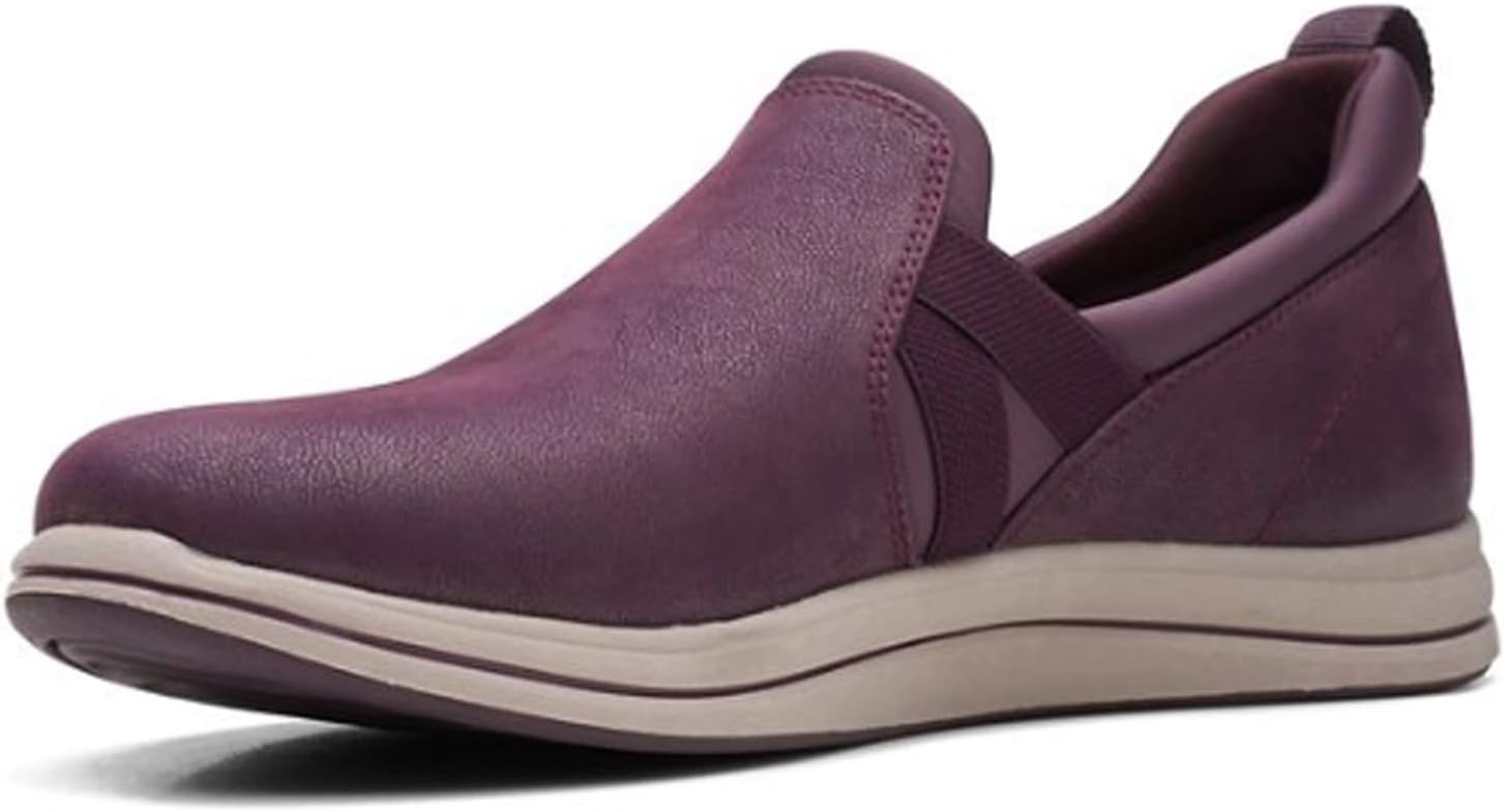 Clarks Women's Breeze Bali Loafer Flat, Burgundy, 6 Wide