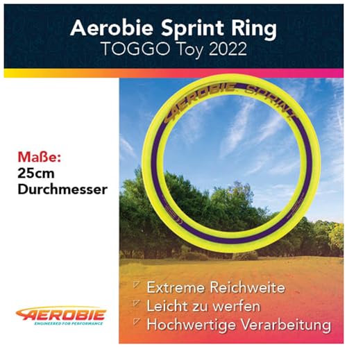 Aerobie Sprint Flying Ring Wurfring mit Durchmesser 25,4 cm, orange