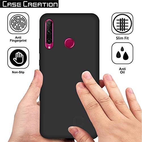 Image of Case Creation for Honor 20i 2019 Back case, Huawei Honor 20i Slim Flexible Smart Look case with 360 Camera All Angle Protection (Pure Black)