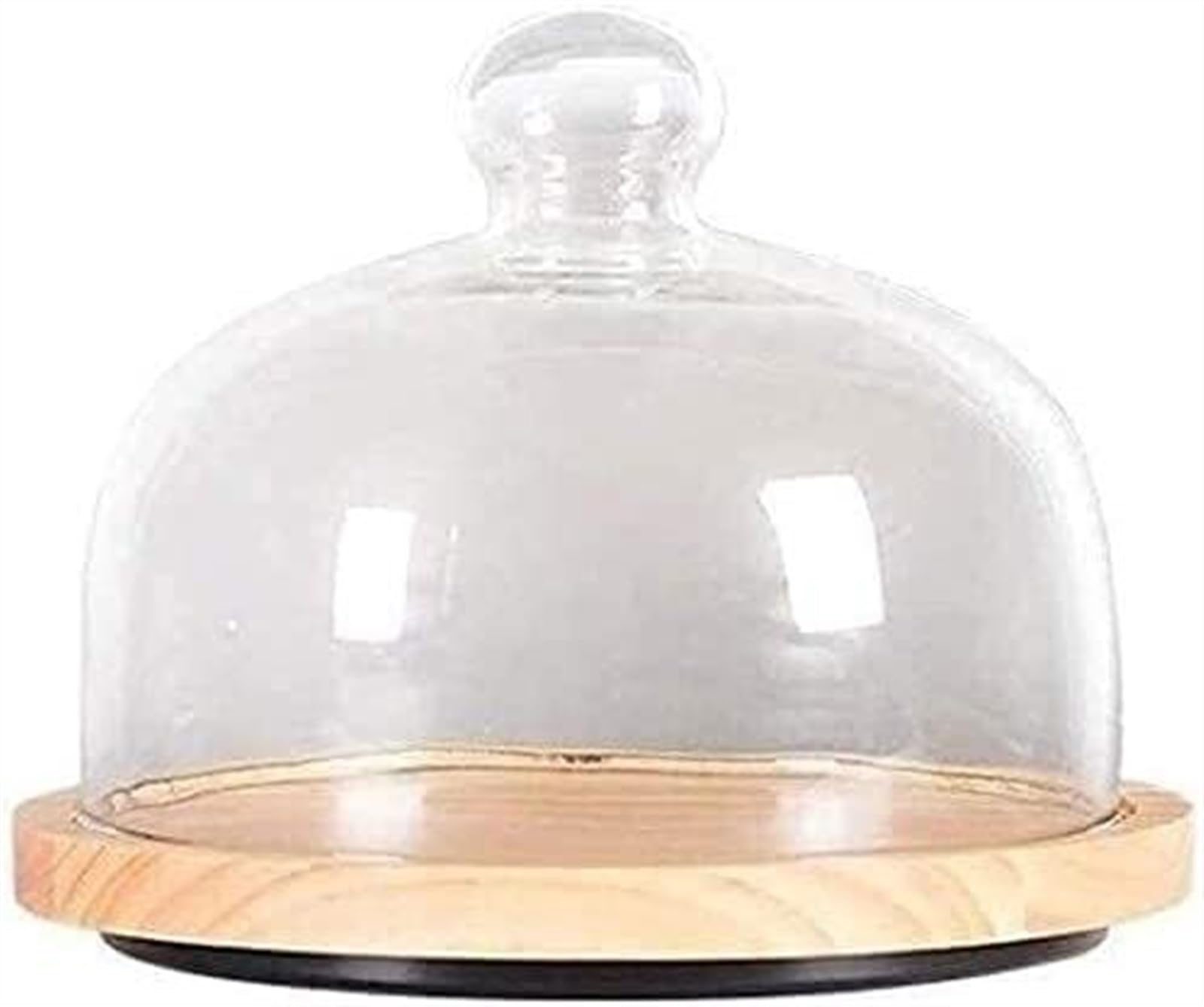 Cake Stand Tableware Party Fruit Tray Decorative Serving Tray Wooden Round Tray with Handle Round Cake Box Storage(24.6 * 24.6 * 17.8CM) (One Color 20.4 * 20.4 * 16.8CM)