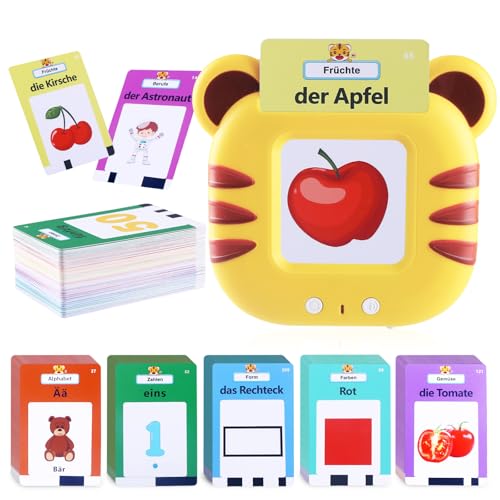 Flashcards Bambini Tedesco Schede Flash Cards Parlanti Bambini, Amico Vocabolo Gioco, Giochi Montessori 2 3 4 5 Anni, Imparare a parlare Alphabet Colori Numero Animali
