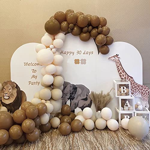 Image of Latex Balloons, 100-Pack Different Sizes 18 12 10 5 Inch Party Balloon Garland Kit (Coffee)