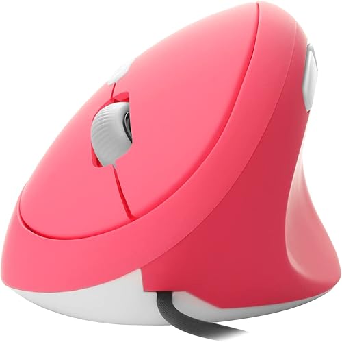 Sokelinn-six Mouse vertical con cable, mouse ergonómico para juegos para mano derecha, 800, 1200, 1600 DPI, muñeca óptica USB ajustable, ratones