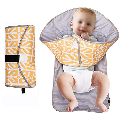 おむつ取替えマット ベビー用おでかけ防水パッド おむつ替えシート 防水シーツ イエロー