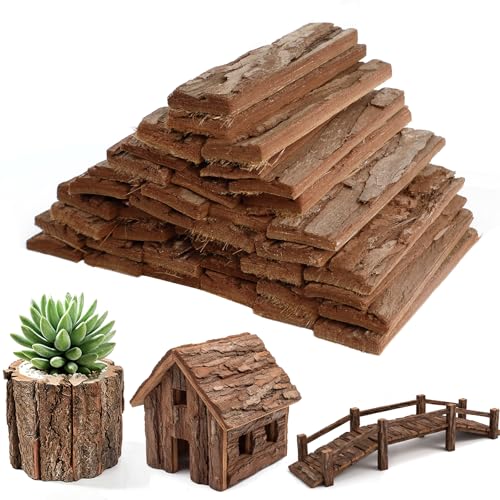 LEBERY Natural Tree Barks Wood Strips 45 Pcs Wood Bark for Crafts