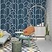 LXCREAT Blue Peel and Stick Wallpaper Modern Geometric Wallpaper 17.71 in X 118 in Self-Adhesive Removable Contact Paper Matte Easy to Line Up for Home Decoration and Furniture Renovation