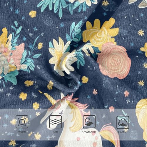 Wusikd Unicorn Girls' Underwear Cotton Flowers Girls Briefs Soft Toddler Underwear 2T3