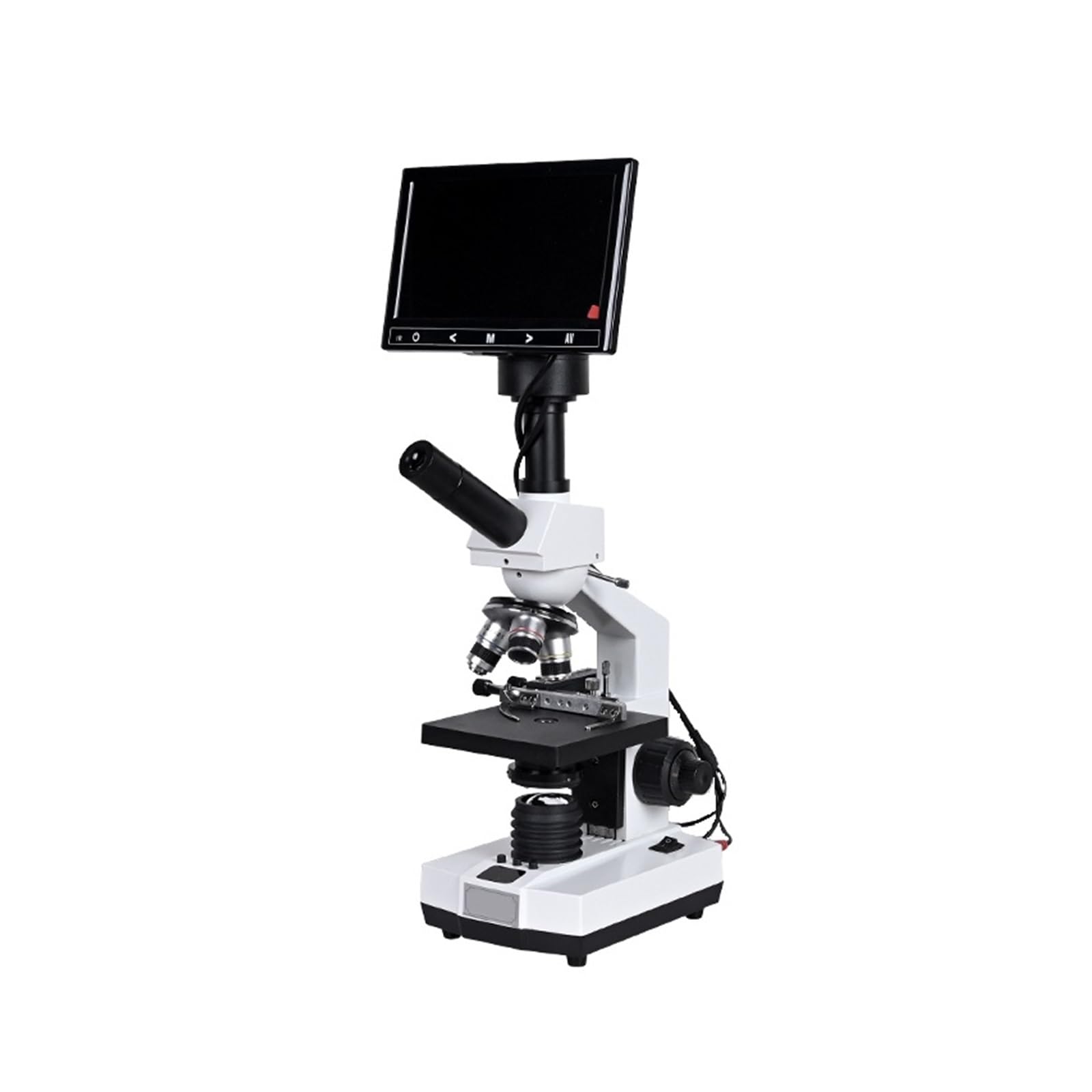 Microscopio Binocular HD biológico de Laboratorio con Zoom de 2000X y Ocular Digital electrónico de 5 MP con USB, fácil de Usar.，7 Inch Screen