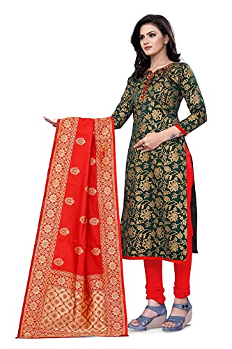 Image of AKHILAM Women's Jacquard Cotton Silk Unstitched Straight Salwar Suit Dress Material (13BNRS61 Parent)