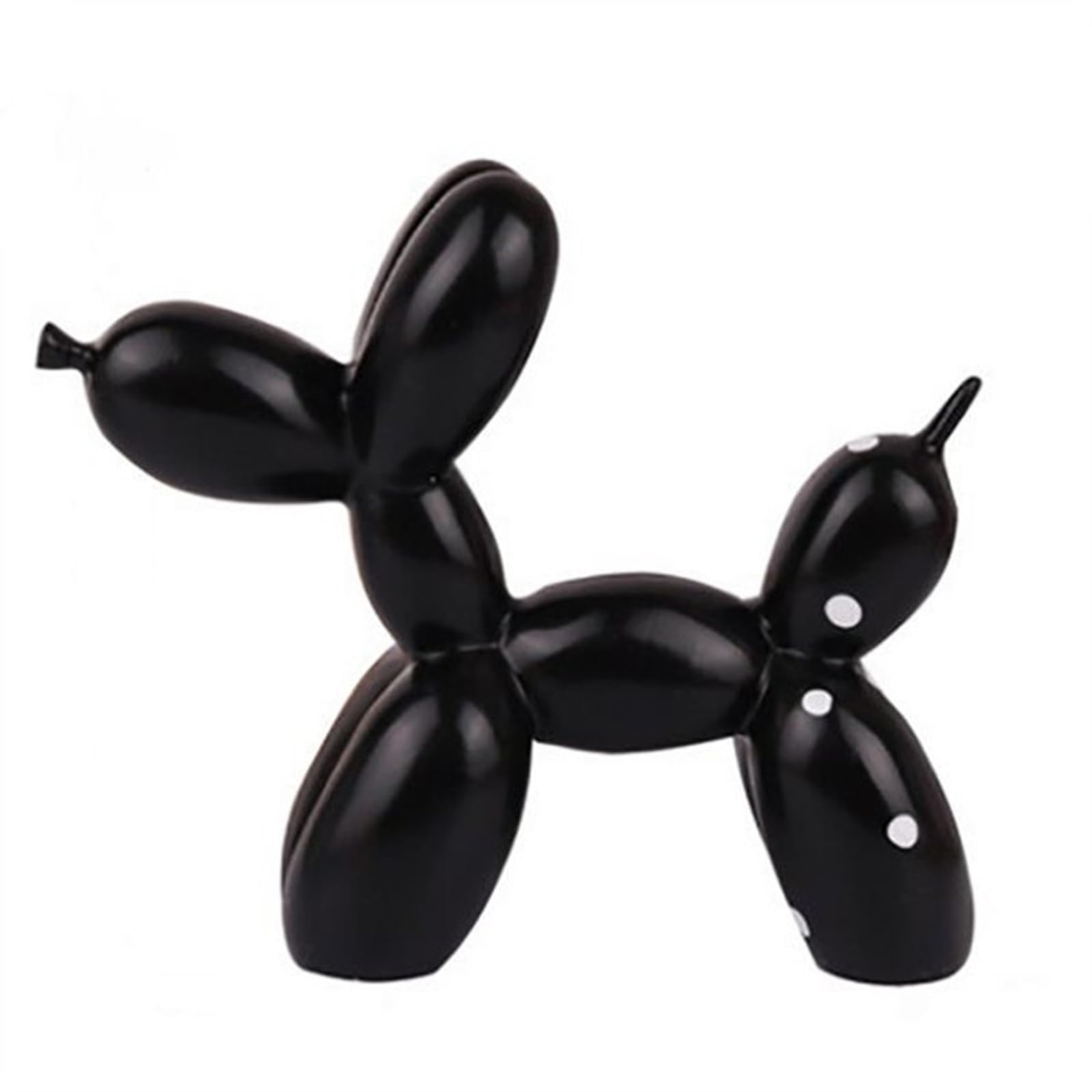 Kwetss Balloon Dog Miniature Art Animal Small Statue, Resin Dog Sculpture - Modern Desktop Ornament Decoration, Cute Animal Crafts Figurine (Black)
