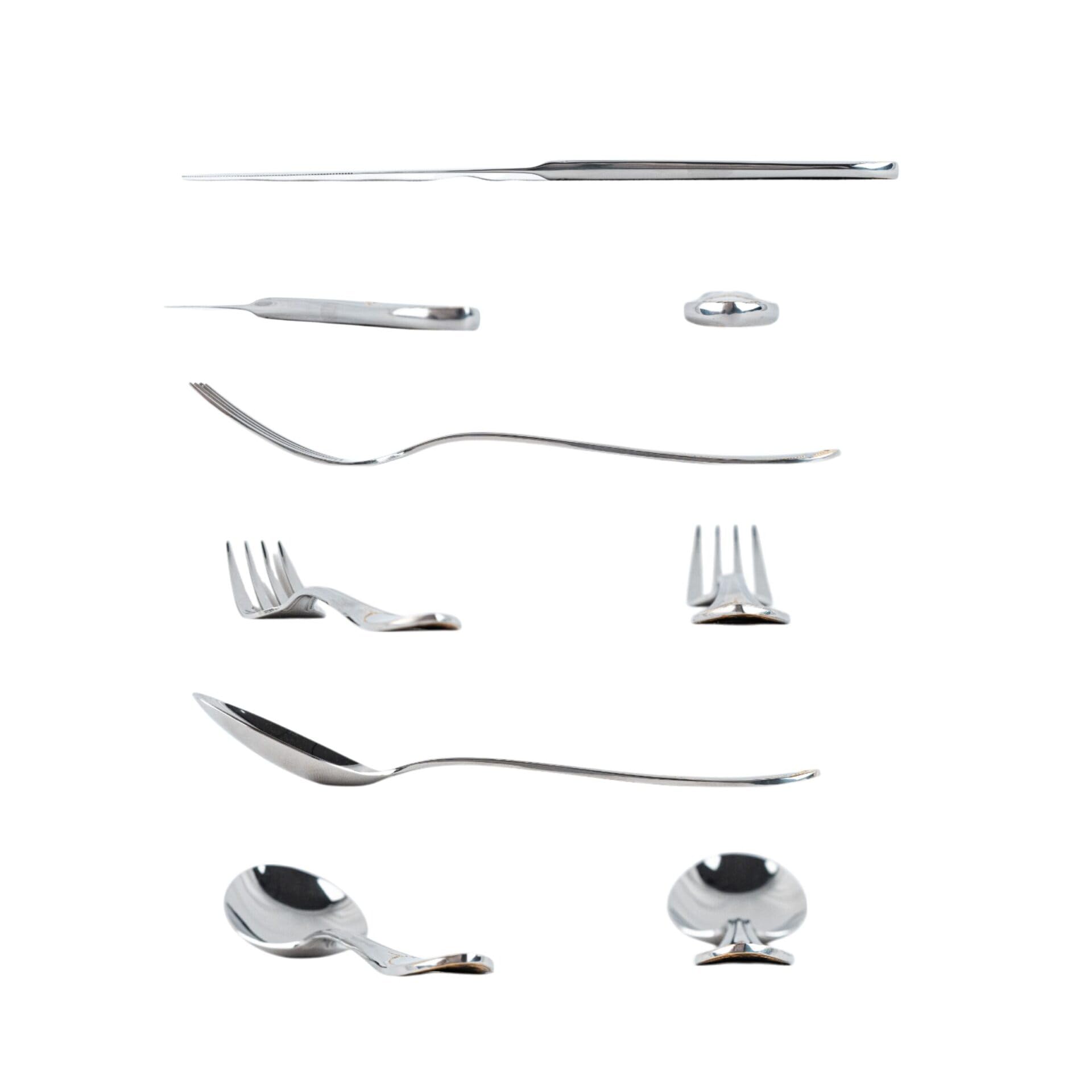 Cubertería Glamour 7000 deco 24 Piezas Acero Inoxidable | Decoración en Oro de 23-24K, Servicio para 4, Apta para lavavajillas