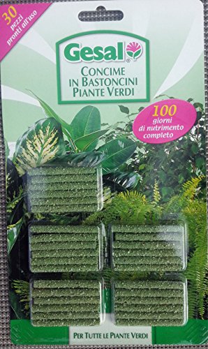 30 Bastoncini gesal stick fertilizzante 1 confez concime lenta cessione per piante verdi per appartamento e balcone