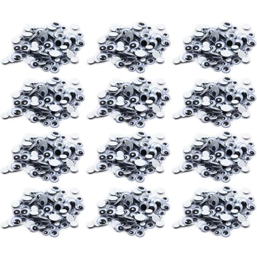 Charles Leonard Assorted Peel'n Stick Wiggle Eyes, Black, 100 Per Pack, 12 Packs