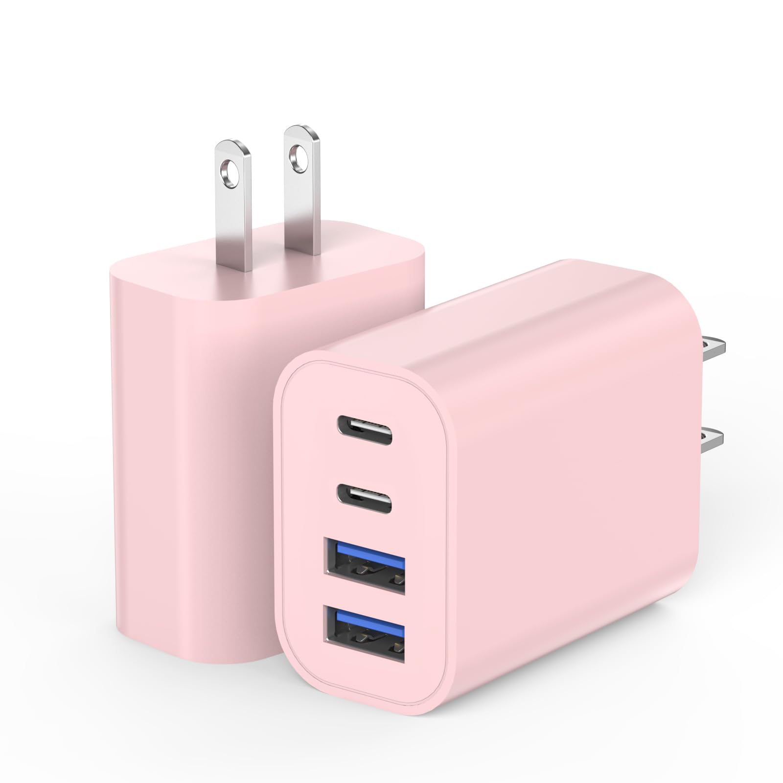 2 Pack USB C Wall Charger 40W Apple iPhone 17 Charger Block 4-Port Multiport PD Power Adapter QC