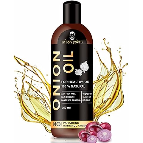 Urbangabru Onion Oil for Hair growth Organic | Onion Juice, Hair Oil for Dry Damaged Hair and Growth (8 Fl Oz) Cover