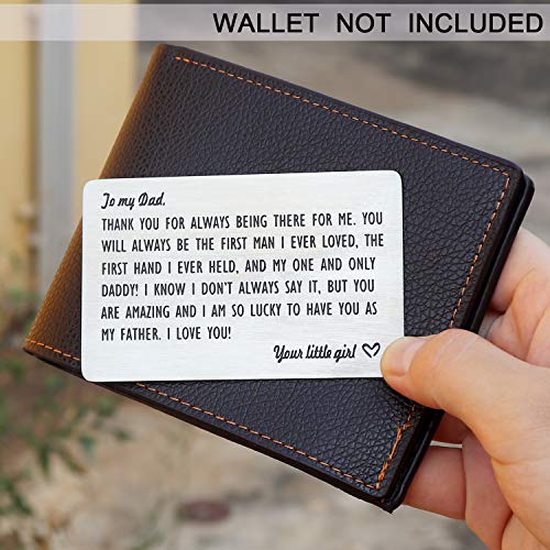 XGAKWD Dad Gifts from Daughter, Engraved Wallet Inserts for Father Papa, Fathers Day Birthday Wedding Thank You Gifts for Daddy from Daughter Kids2