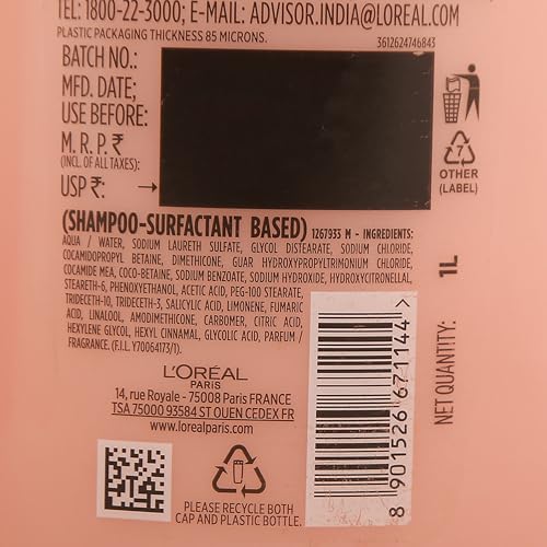 Image of L'Oreal Paris Glycolic Gloss Shine Boosting Shampoo, 1 Ltr Bottle