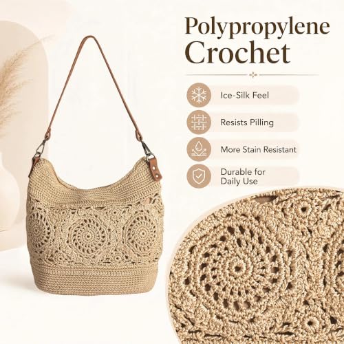 Image of Eiyye Boho Crochet Crossbody Bag Women Handmade Hobo Purse Large Tote Bag for Summer BeachTravel Daily Use