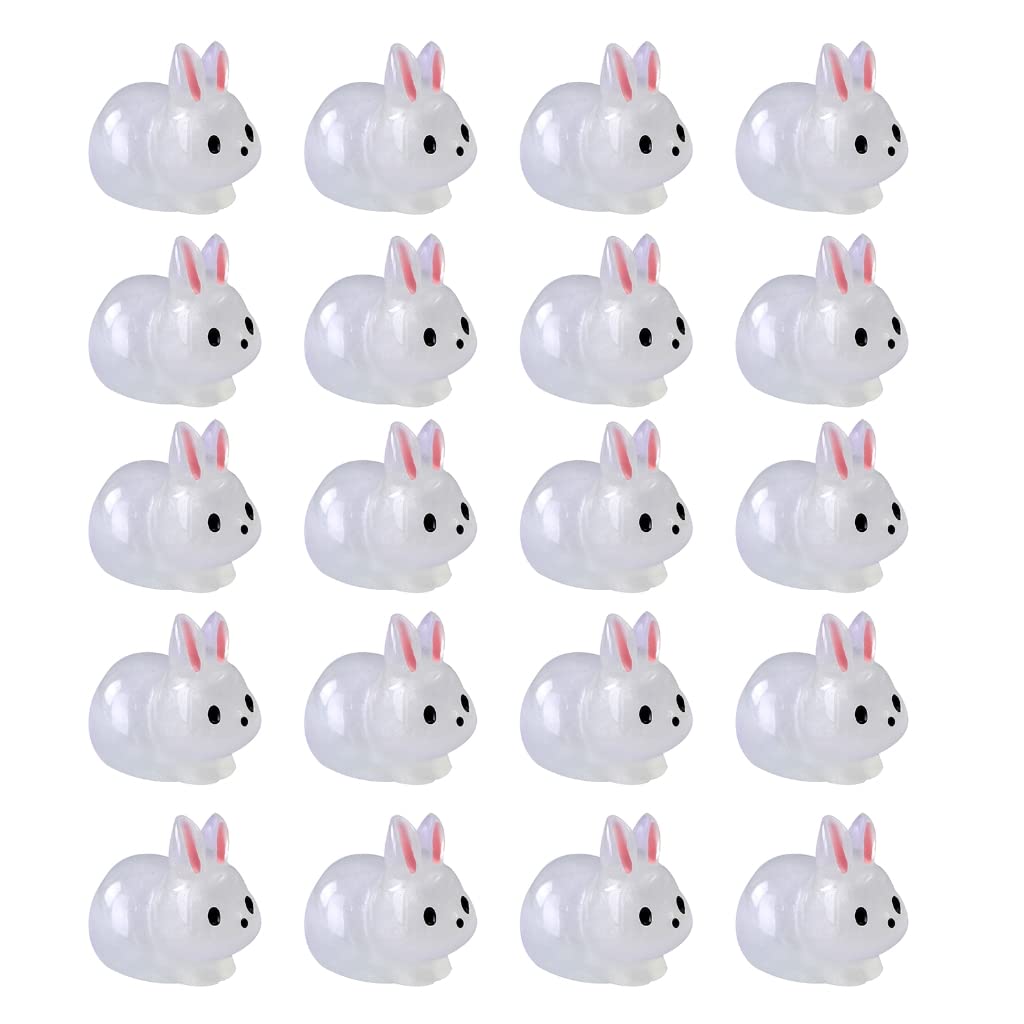 Elnwnnkc Miniature Glowing Figurines 20pcs/set Animal Resin Statues Ornaments for Home Garden