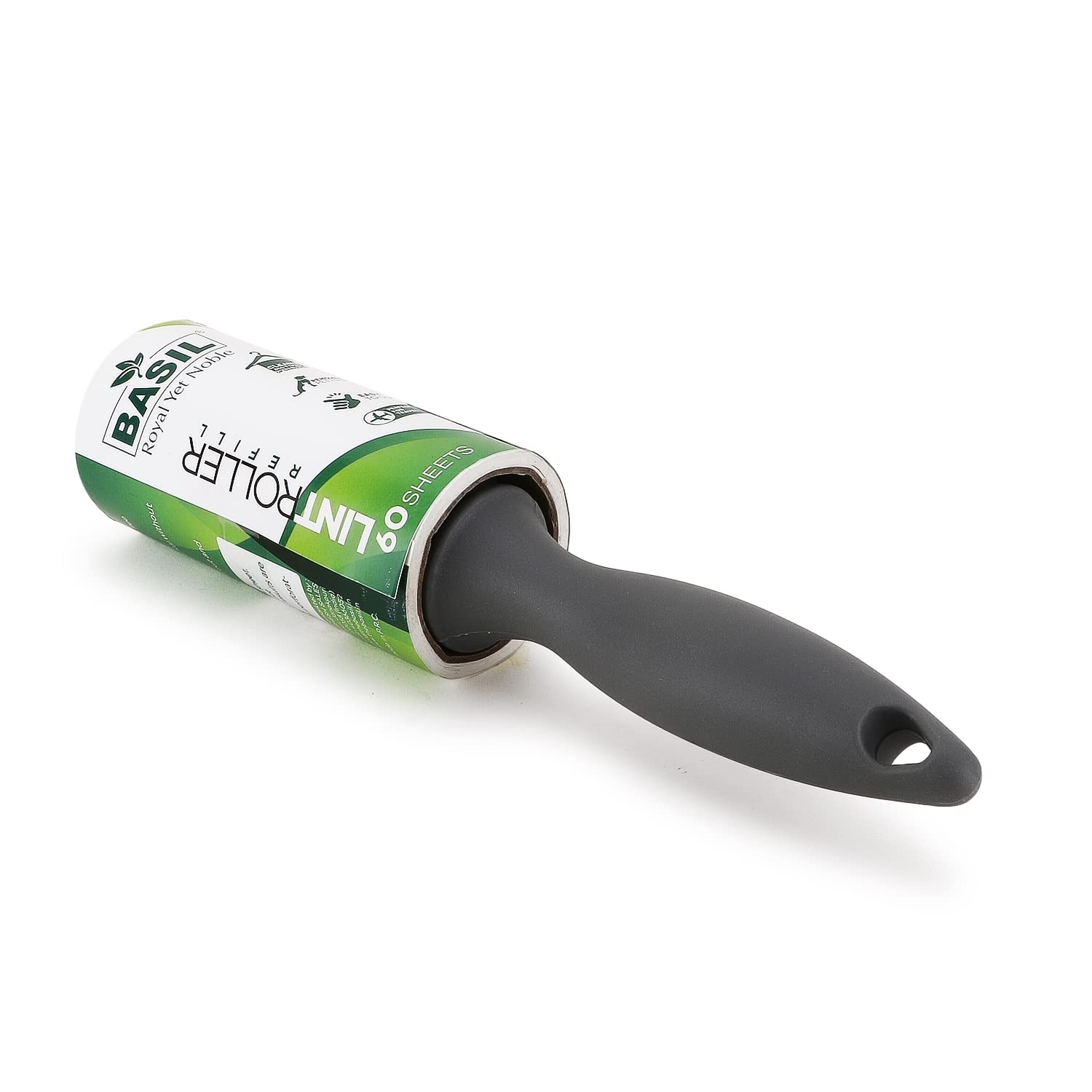 Basil Adhesive Sheet Lint Free Roller with Handle for Pets Dogs Cats hair other dirt on clothes, furniture, car seats (60 sheets in 1 roller) - Pack of 1 3