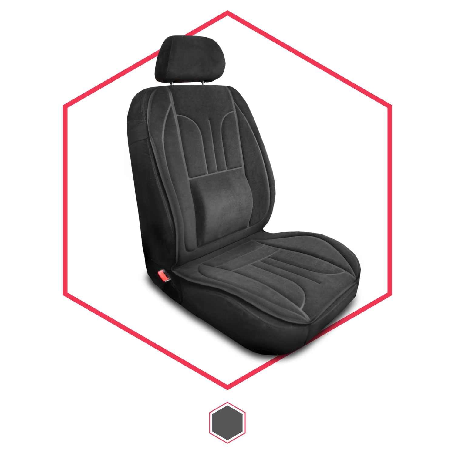 Sitzauflage Auto Vordersitze Autositzmatte Wasserdicht Autositzbezug Fahrersitz Universal Sitzschutz Velours Schwarz für Airbag geeignet 1 Autositz Vorne