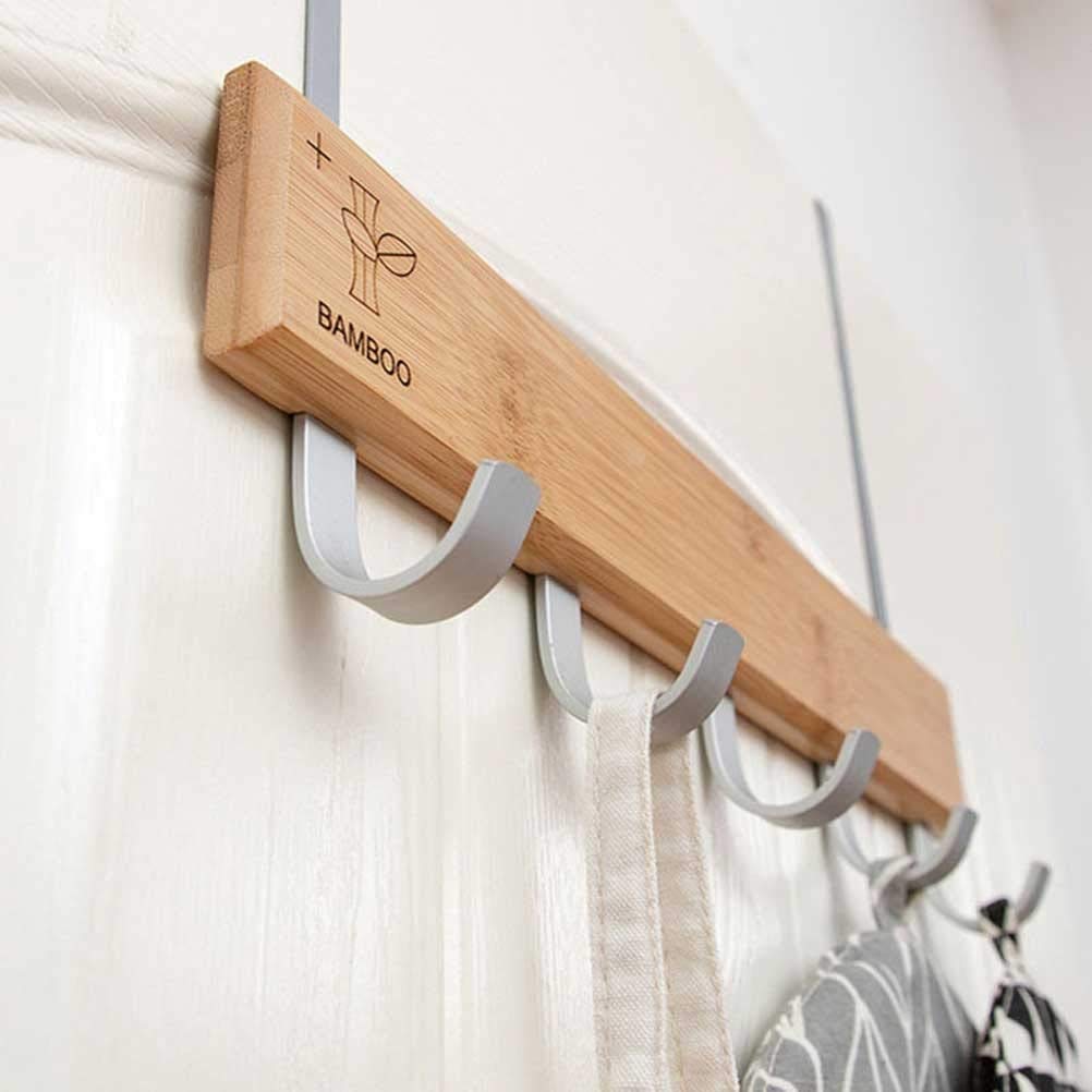 ISCBAFYX Perchero Ganchos para Puertas Perchero Multifunción Perchero de Madera Perchero para Puerta Perchero para Colgar en la Pared para Pantalones de Tela Sombrero Toalla/Color Madera/40 * 30 * 3,5