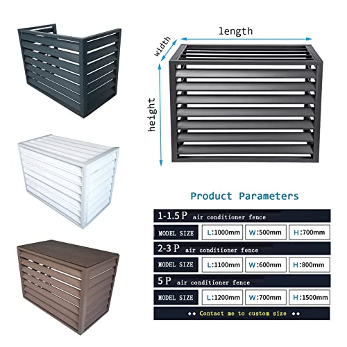 Horv Air Conditioner Fence Screen Outdoor Trash Can Enclosure Flower Rack Shutters Aluminum Alloy Conditioning Cover For Outside Unit Metal Plant Stand Privacy Screen Flower Rack (Color : Brown, Siz #TOP3