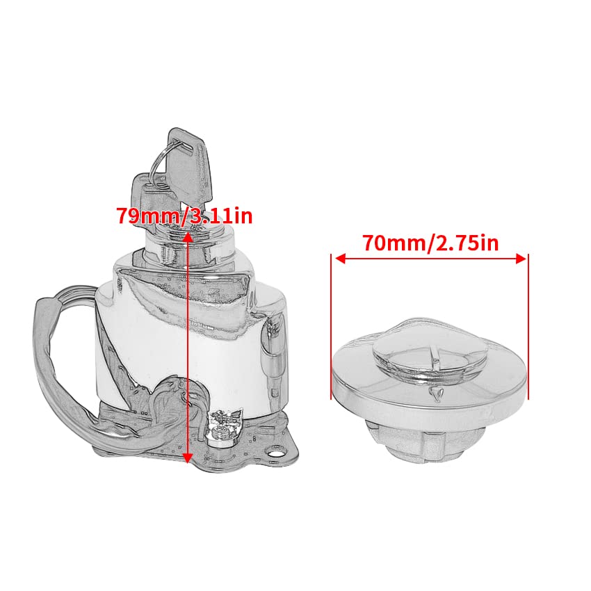 Gas Cap Ignition Switch for Honda 1992-1998 Steed 400,2000-2002 Shadow 400,1988-2008 VLX600 VT600,1995-1997 VT250 Magna 250,1997-2005 VT750 Shadow 750 Ignition Switch Gas Cap