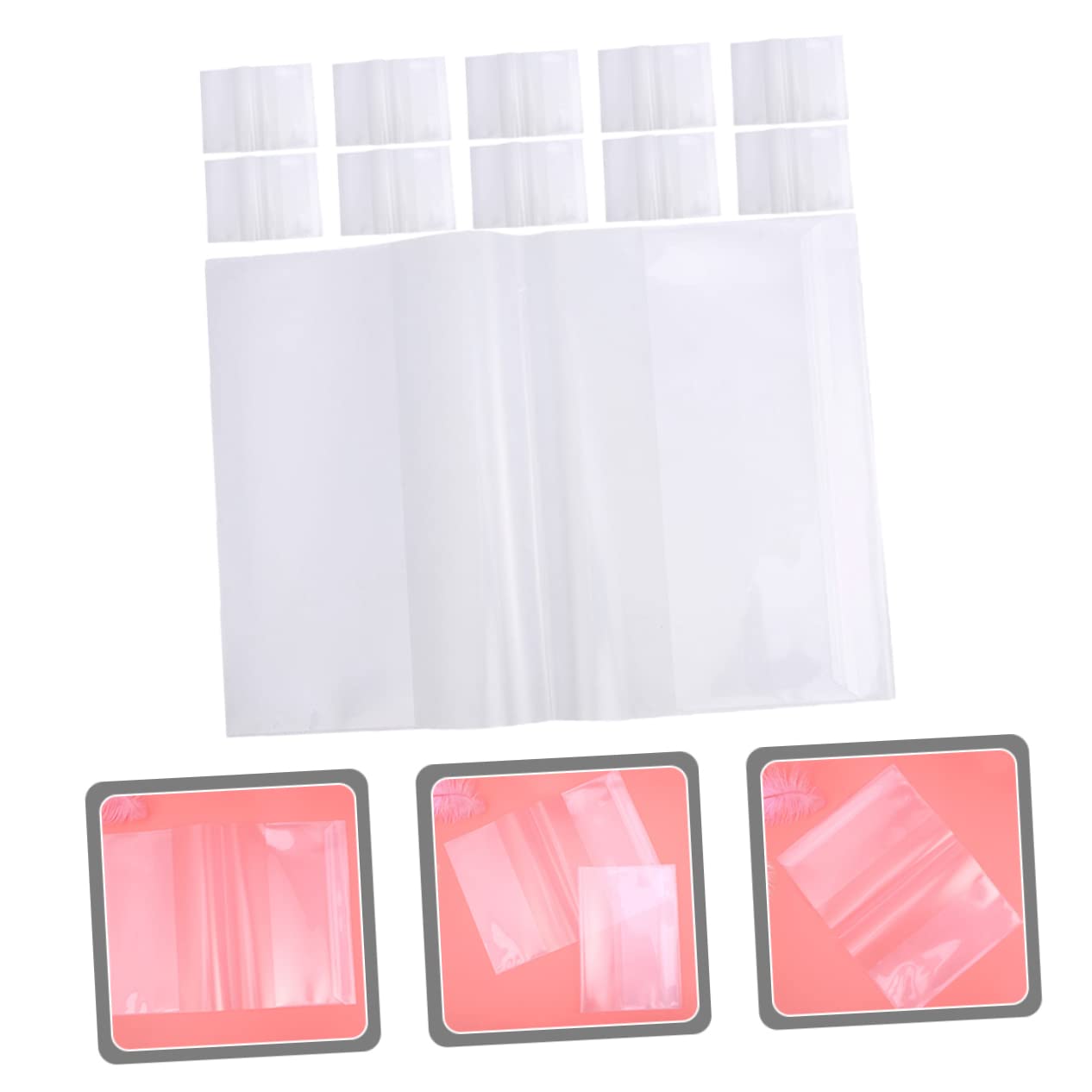 Lurrose 100piezas Funda De Libro Transparente y Resistente Al Agua De Libros Para Escuelas y Proyectos De Arte Instalación Fácil Cubierta Reutilizable y Práctica
