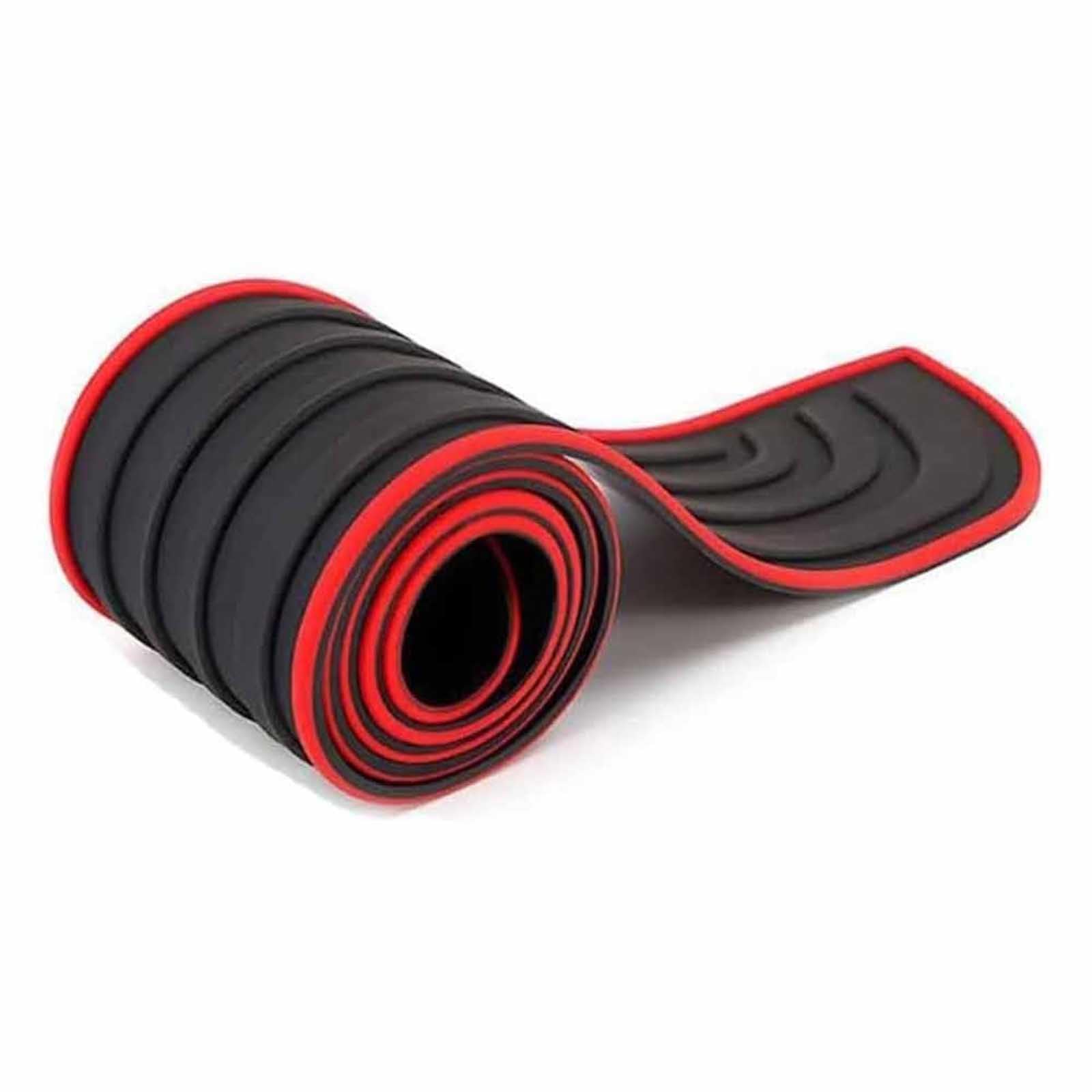 Rubber Boot Sill Protector for MG MG6 2020-2023, Car Rear Bumper Protector Scratch Auto Trunk Plate Scuff Plate Strip,Black-red-Suv9cm*104cm