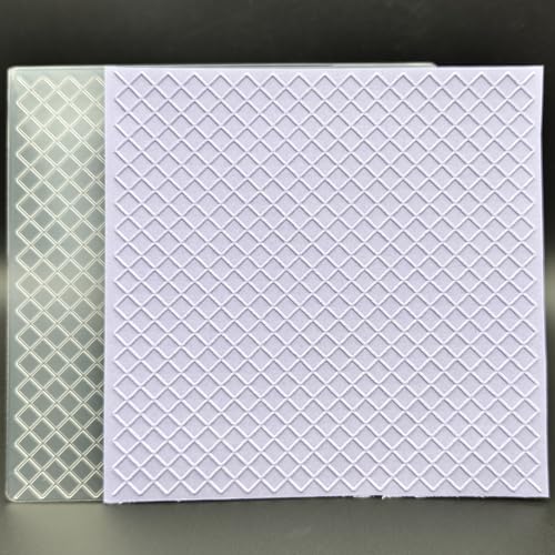 Plastic Embossing Folder (6 Inch x 6 Inch | Small Grids) Paper Crafts Plastic Textured Impressions for Card Making Scrapbooking