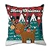 Wesołych Świąt poszewki na poduszki na poduszki z serii bożonarodzeniowej kreskówkowy wzór nadruk poszewki na poduszki kwadratowa poszewka na poduszkę do domu kanapy sofa łóżko dekoracyjne 45 x 45 cm Święty Mikołaj krasnal łoś bałwan drzewo (1 szt., E)