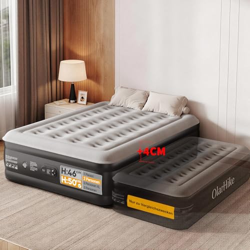 OlarHike Luftmatratze Selbstaufblasend, Luftbett 2 Personen, Gästebett Bett, Matratze 140x200, 1er Pack, aufblasbar für Camping, Zelt, Sofa und Heimgebrauch - 140 x 200 x 50 cm