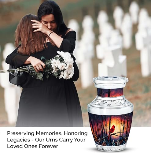 Image of Cardinal Bird Urn - Decorative Urns for Burial - Small Cremations Urns for Human Ashes Adult Female Mom - Funeral Urn - 3 Inch