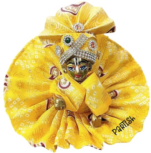 Image of Partish Laddu Gopal Summer Dress with Pagdi (Pack of 4) l Ladoo Gopal Cotton Dress l Kanha Ji Poshak Size 0 1 2 3 4 5 6 (Design E, Size 3)