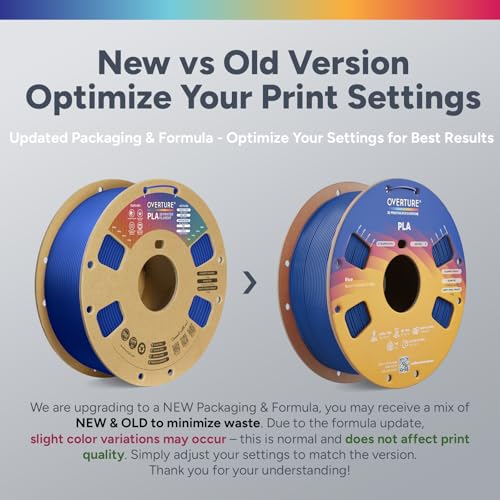 Image of OVERTURE PLA Filament 1.75mm PLA 3D Printer Filament, 1kg Cardboard Spool (2.2lbs), Dimensional Accuracy + /- 0.03mm, Fit Most FDM Printer (Blue)