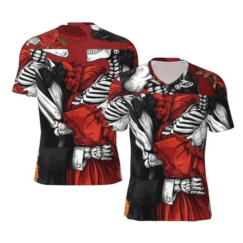 Stylish Athletic Sports Jersey Princess-Rose-Mexico-Skeletons Men's Rugby Jersey X-Large