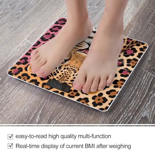 Báscula de baño digital con diseño estampado de leopardo miniatura 5