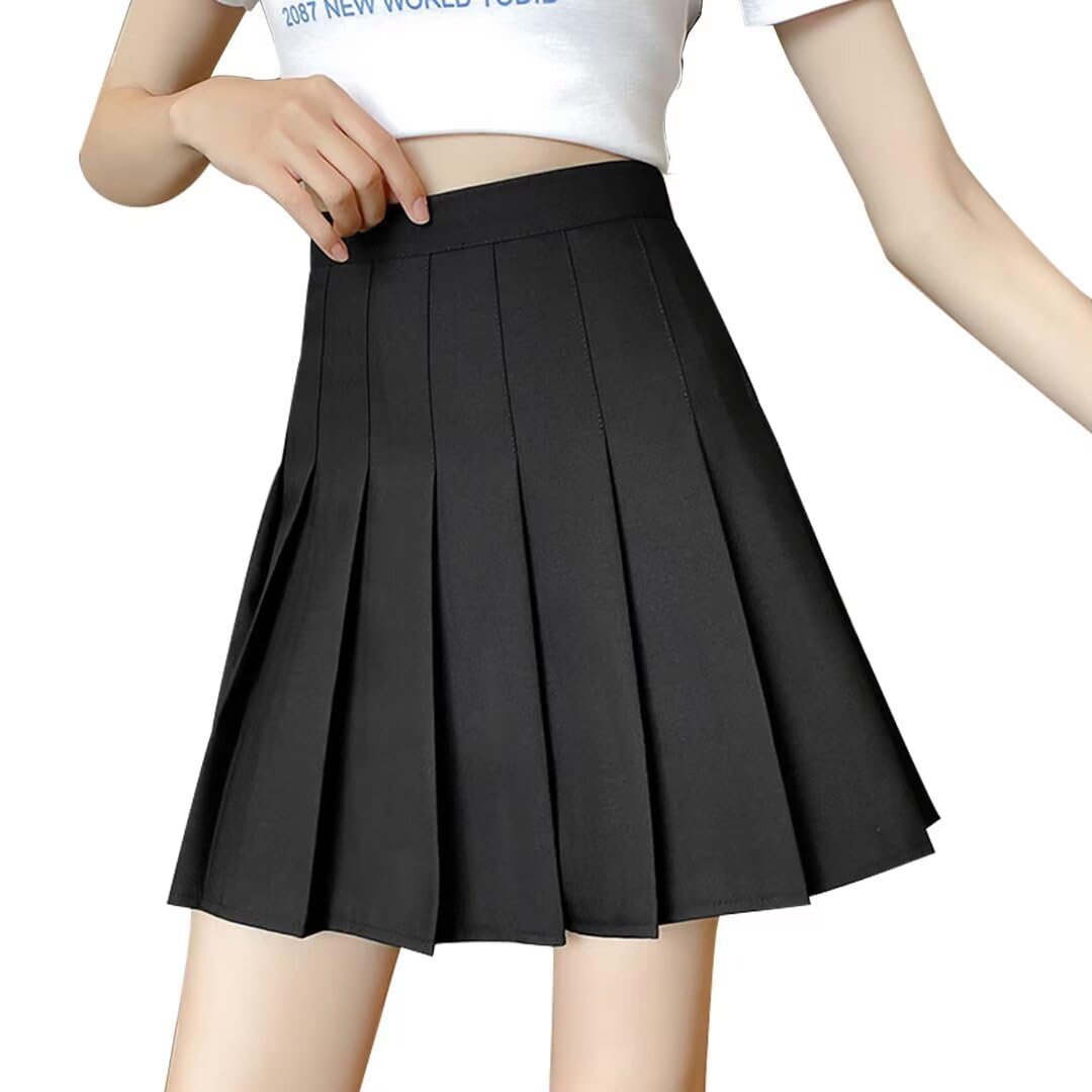 Gonna da tennis a pieghe da donna e ragazza, a vita alta, gonna a trapezio per uniforme scolastica, atletica, golf, skorts con pantaloncini, 2T-4XL