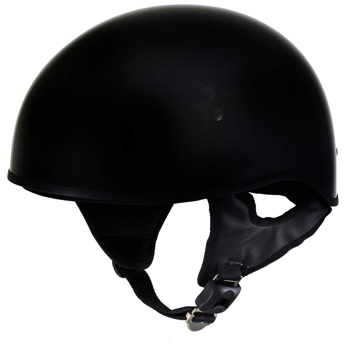 Hot Leathers HLT68 Gloss Black The O.G. Advanced DOT Skull Cap Motorcycle Half Helmet Biker - Large