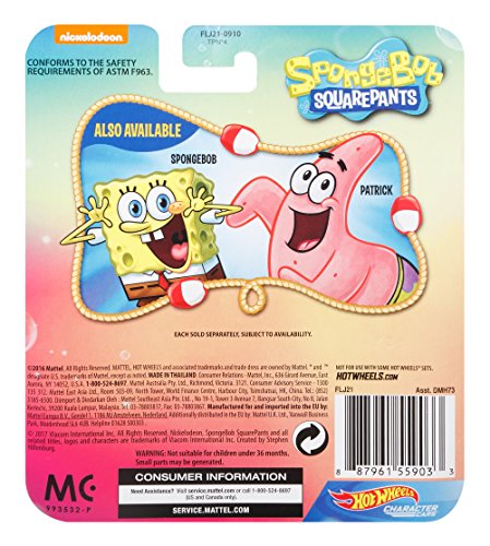 Hot Wheels Spongebob vehículo escala 1:64 miniatura 5