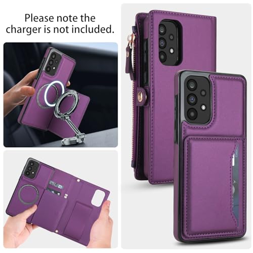 Housse Samsung A53 5G violette avec fermeture éclair de rangement