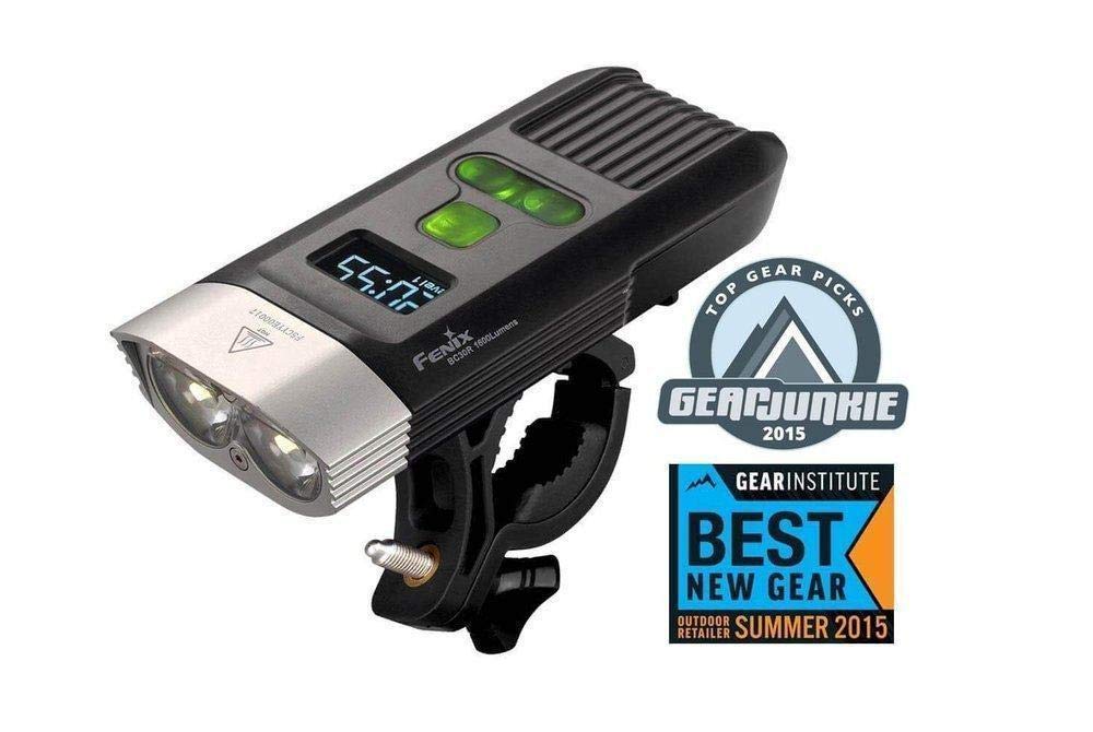 Amazon.com: Fenix BC30R 1600 Lumens LED Bike Light, OLED display screen for the rest runtime and the battery percentage, Built in 5200mAh rechargeable battery with LegionArms USB charging cord : Tools &