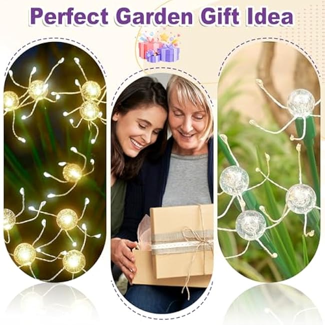 Solar Swaying Garden Lights ¨C Firefly Effect Outdoor LED Lights with Upgraded Solar Panel, Waterproof Pathway Lights for Yard & Holiday Decor (4pack)