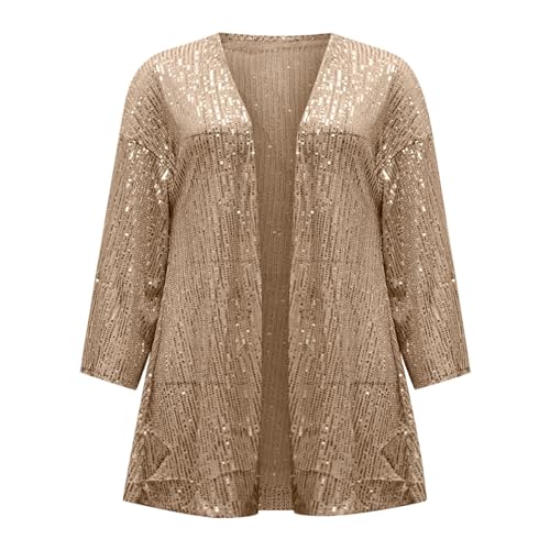 Womens 2024 Fashion Lightweight Cardigans Sequin Sparkle Long Sleeve Open Front Cardigan Party Coats Trendy Outfits3