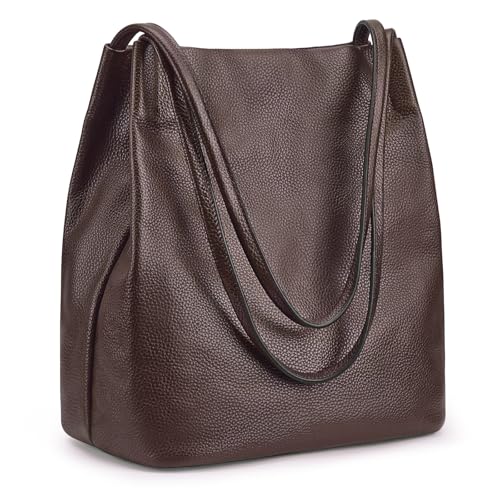 Image of Kattee Women Soft Genuine Leather Totes Shoulder Bag Purses and Handbags with Top Magnetic Snap Closure