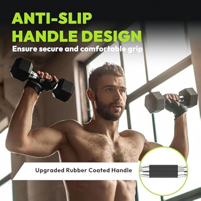 Hex Dumbbell Set 2.5-400 lb, Rubber Encased Exercise & Fitness Dumbbells, Weights Dumbbells Set of 2, Hand Weight for Strength Training