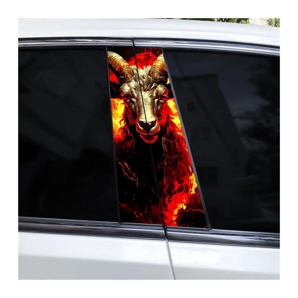 Body Parts 2pcs Car B Pillar Waterproof Decal Vinyl DIY Ferocious Animal(Type A)